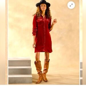 Sundance Rocio velvet dress henna  fall